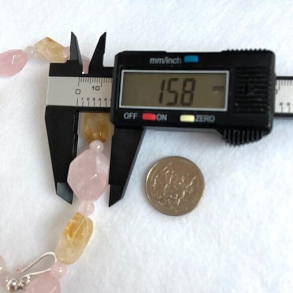 Jay King DTR Sterling Silver 925 Rose Quartz & Citrine Beaded Necklace 18"-21" - Picture 14 of 16